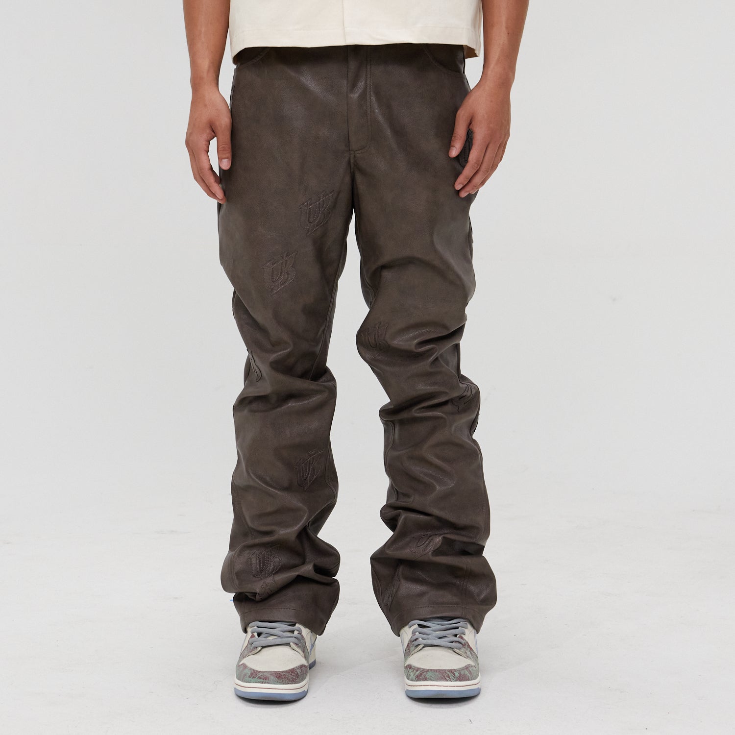 UB PATCH LEATHER PANTS